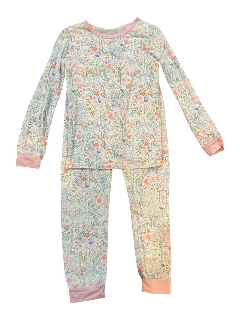 Magnetic Me Unicorn Floral Long Sleeve Bamboo Pajama Set 4t